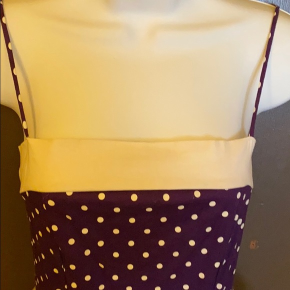 50s-60s Rockabilly Pin-up Swing Purple Polka Dress - Picture 6 of 8